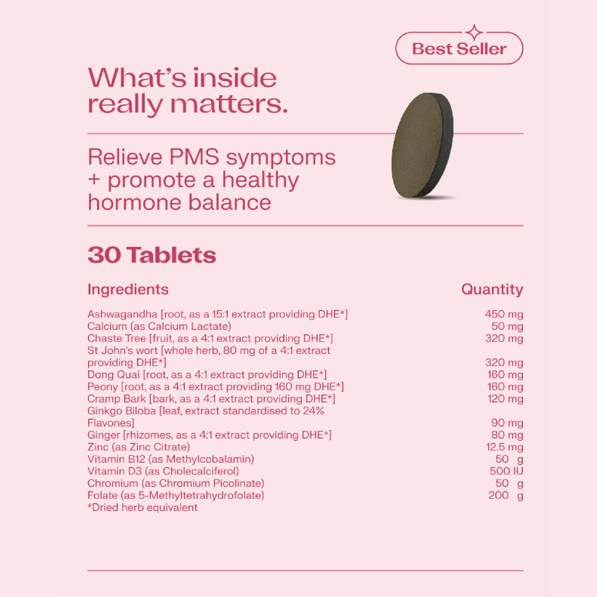 VitaminMe PMS Support and Hormone Balance Supplement